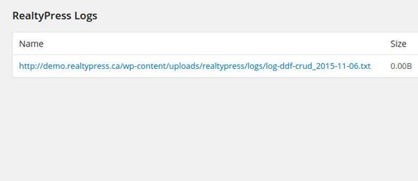 RealtyPress CREA DDF® WordPress Plugin - Easy Access Logs